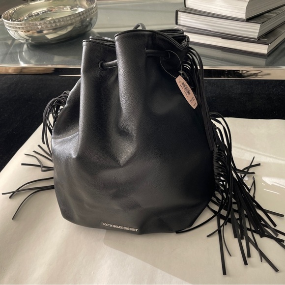 Victoria Secret Fringe Black Backpack Brand New with Tags - Picture 5 of 8